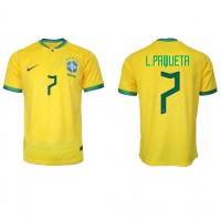 Camisa de Futebol Brasil Lucas Paqueta #7 Equipamento Principal Mundo 2022 Manga Curta